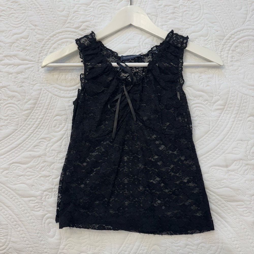 Brandy Melville Black Lace Top